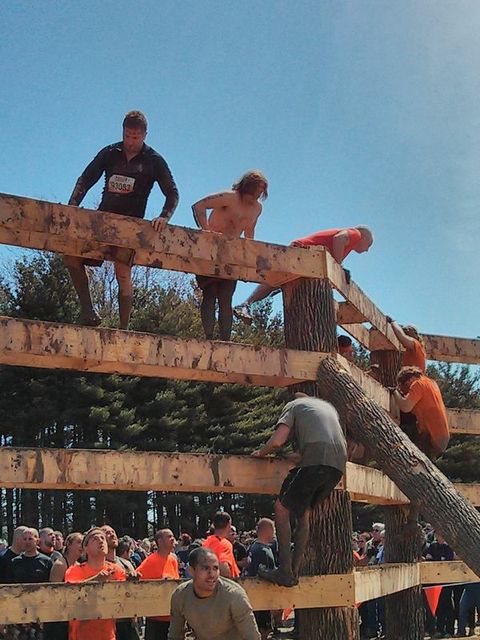 Climbling over the wall
