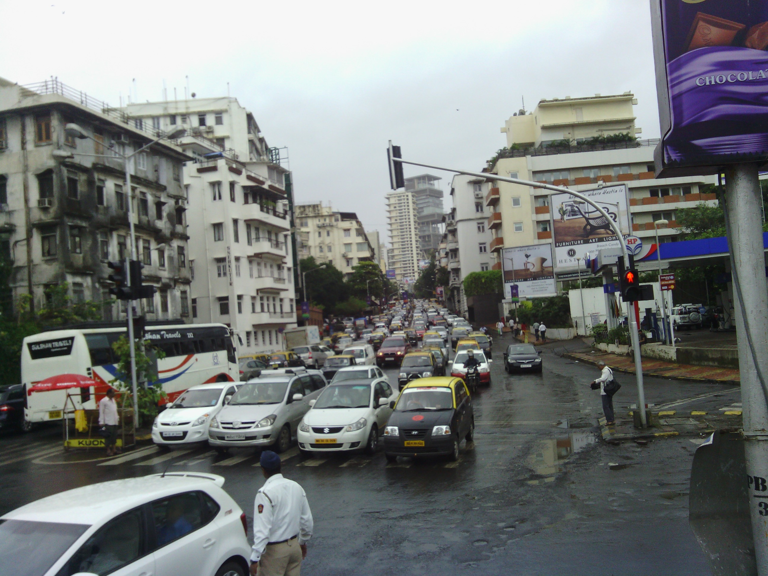 A busy actual street.