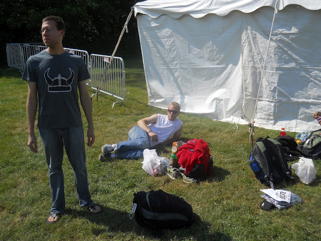 Max and Criminoli at our camp beside the bag check